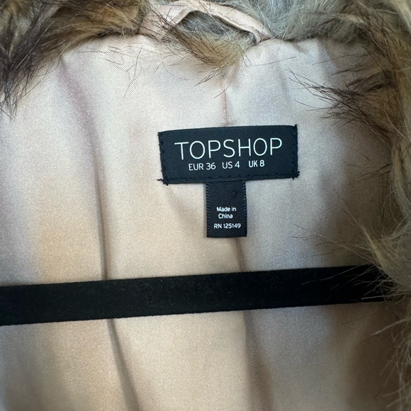 Topshop Faux Fur Coat - Size US 4 - Picture 7 of 8